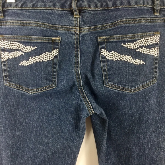 MICHAEL Kors Low-Rise Bootcut Jeans with Silver Studded Back Pockets Size 8 - Picture 8 of 9